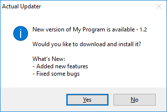 update dialog with notes
